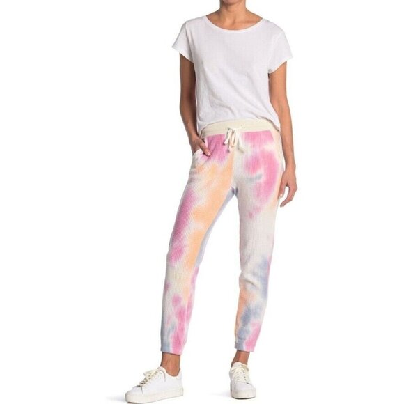 NWT MELLODAY Size M Brushed Waffle Tie Dye Print Joggers - Picture 1 of 11
